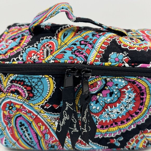 Vera Bradley Parisian Paisley Cosmetic Bag Quilted Zip Makeup Travel Organizer - Picture 2 of 15